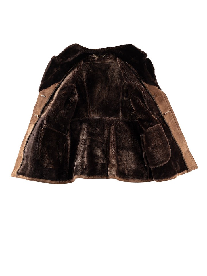 Vintage 70's Women Sheepskin Coat in BrownMN747
