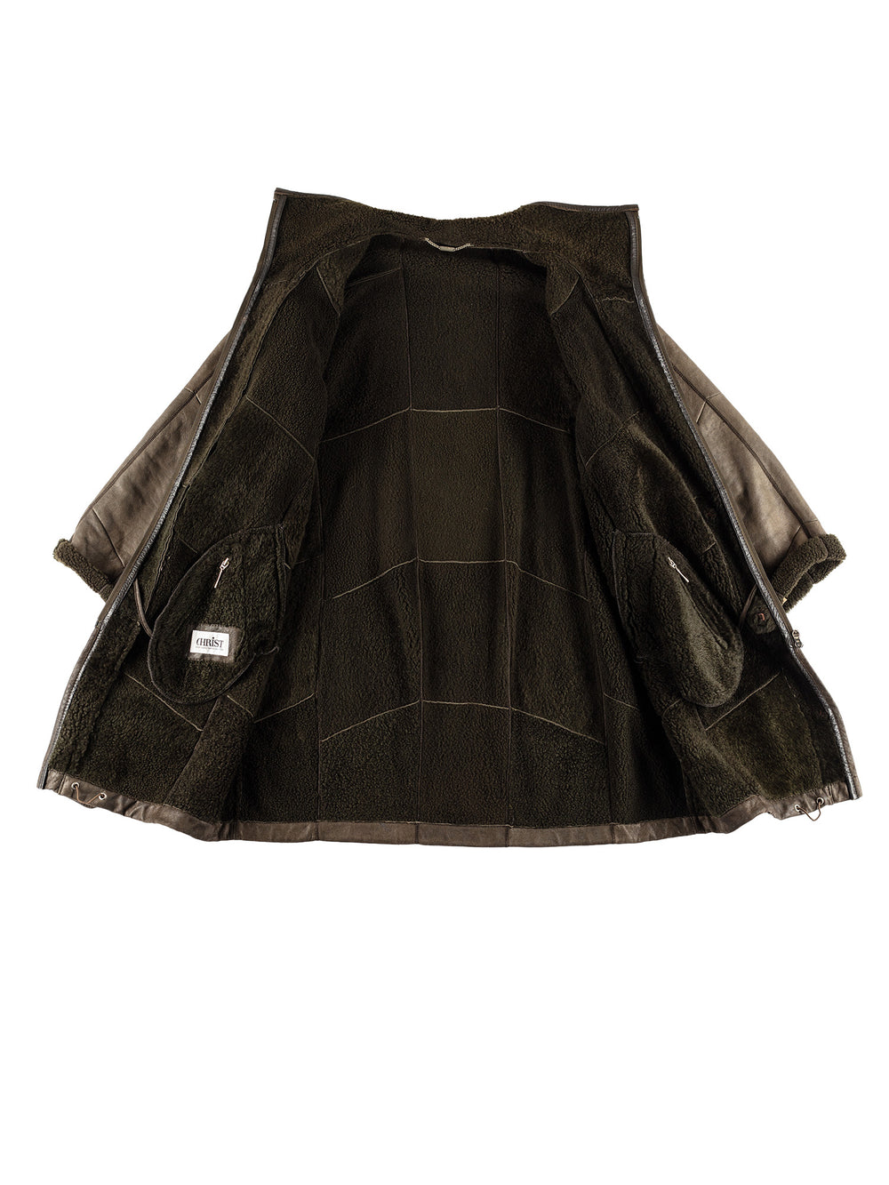 Vintage 80's Women Sheepskin Coat in GreenMN388