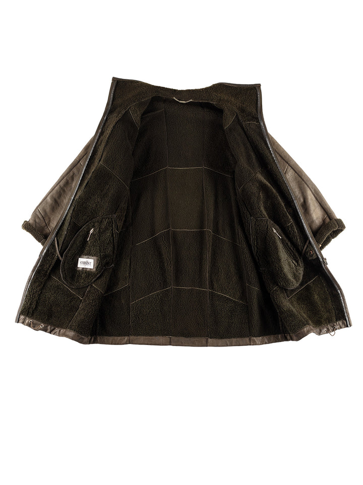 Vintage 80's Women Sheepskin Coat in GreenMN388