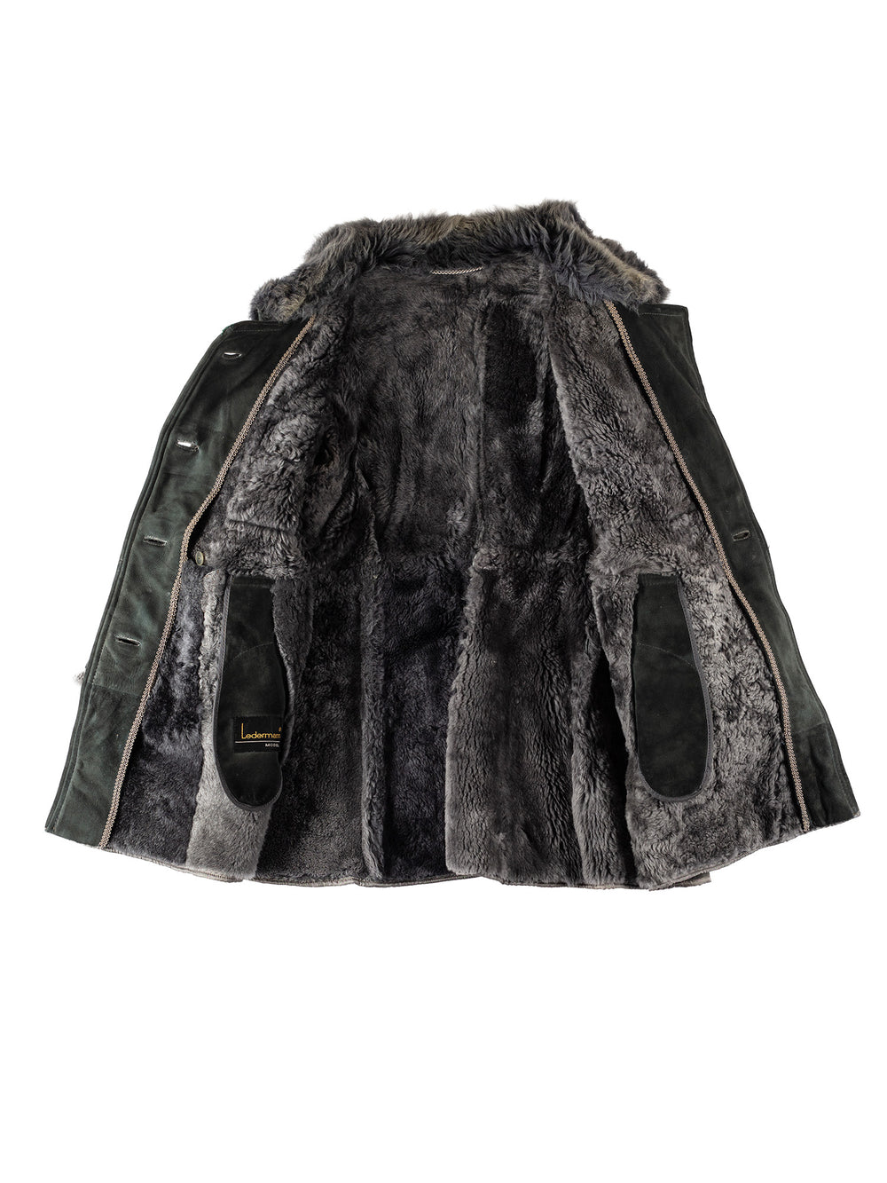 Vintage 70's Women Sheepskin Coat in GrayMN567