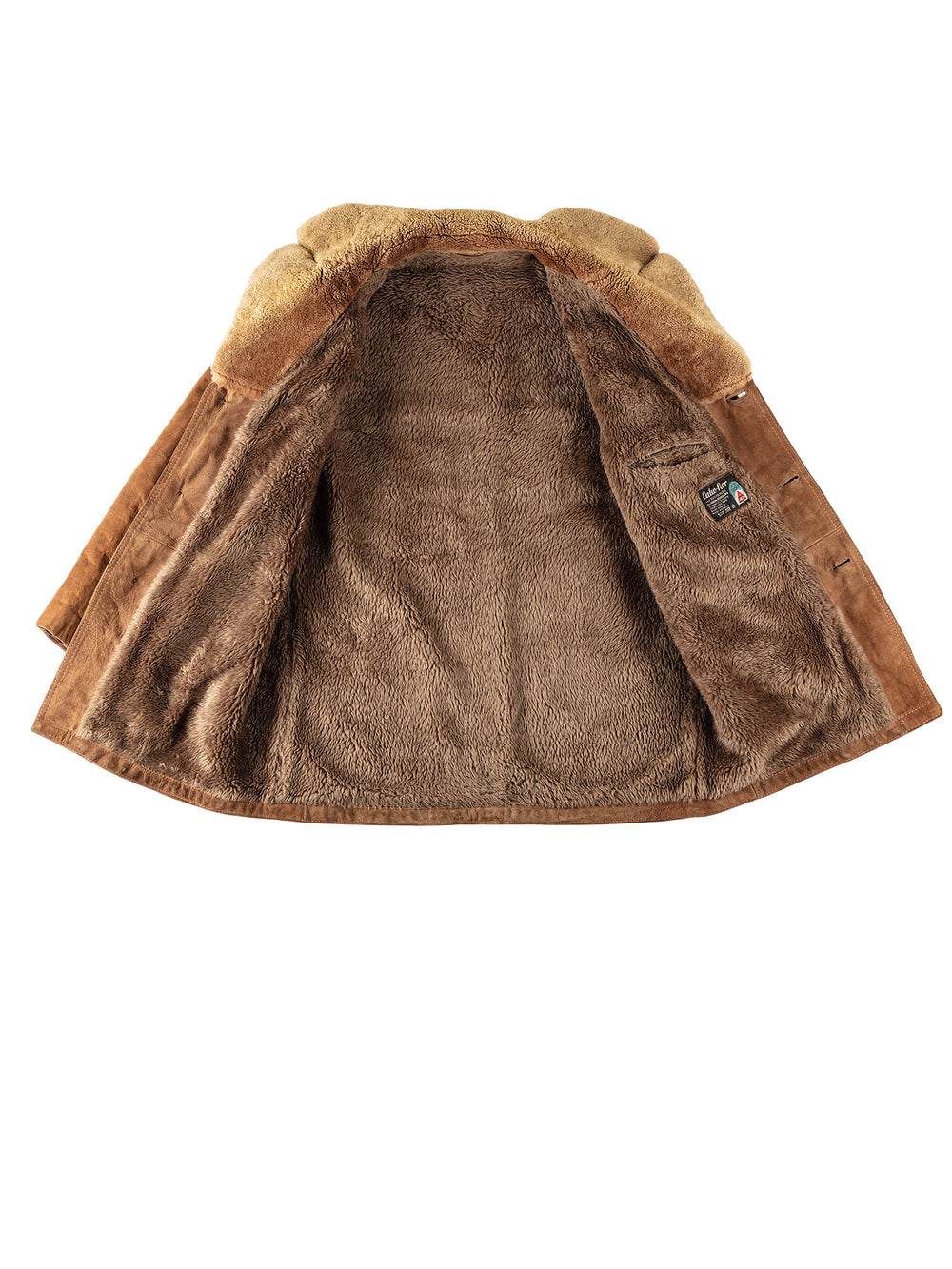 Vintage 80's Men Faux Sheepskin Coat in BrownVN350