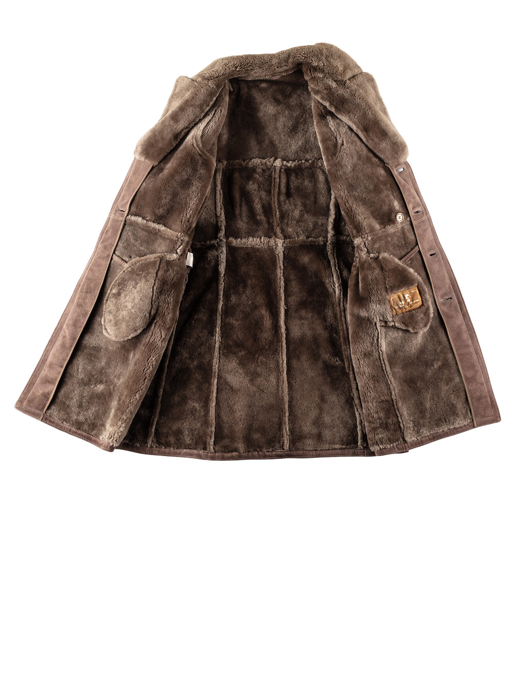 Vintage 70's Men Sheepskin Coat in BrownVN660