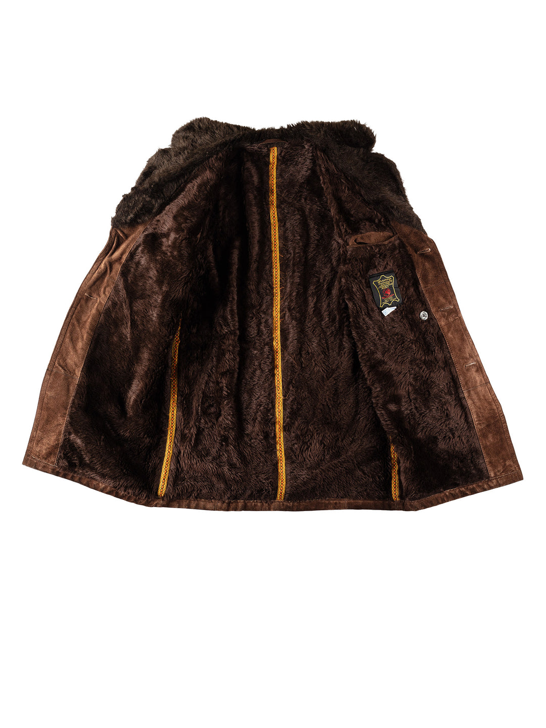 Vintage 80's Men Faux Sheepskin Coat in BrownVN363