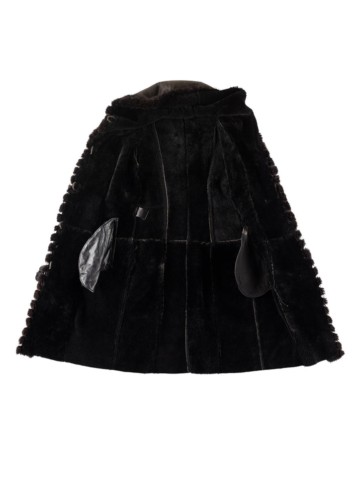 Vintage 70's Women Sheepskin Coat in GrayMN286