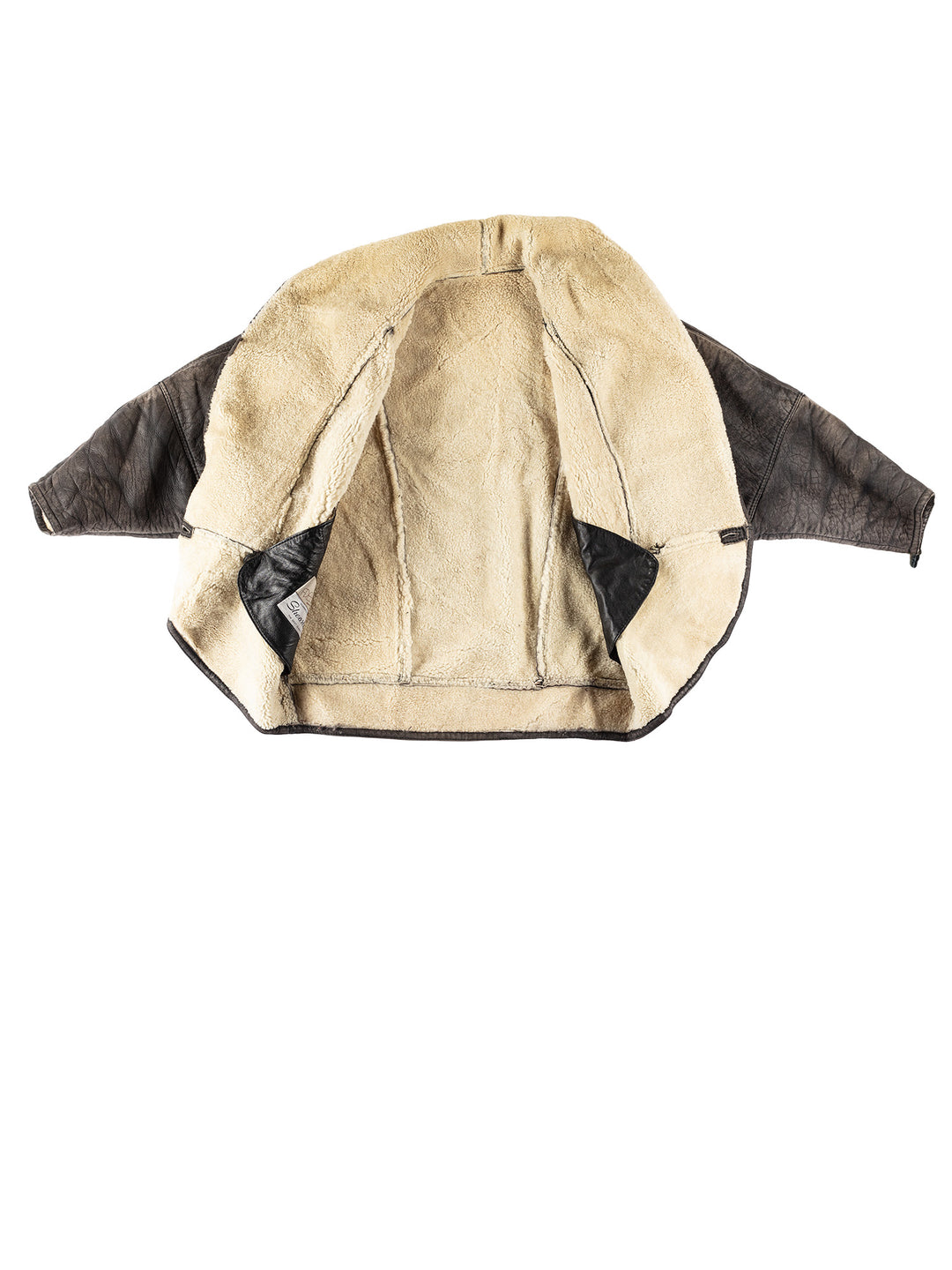 Vintage 80's Women Sheepskin Vest in BlackMN658