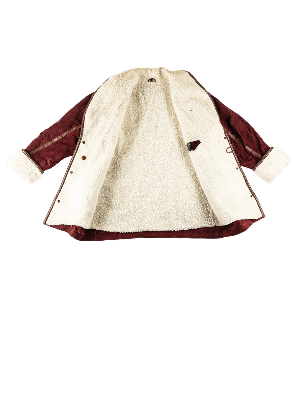 Vintage 80's Women Sheepskin Coat in RedMN659