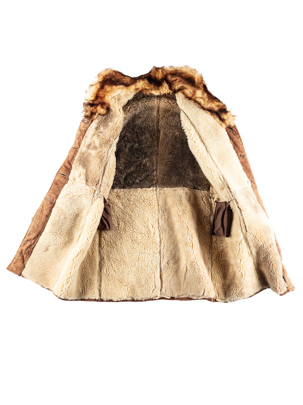 Vintage 80's Women Sheepskin Coat in BrownMN412