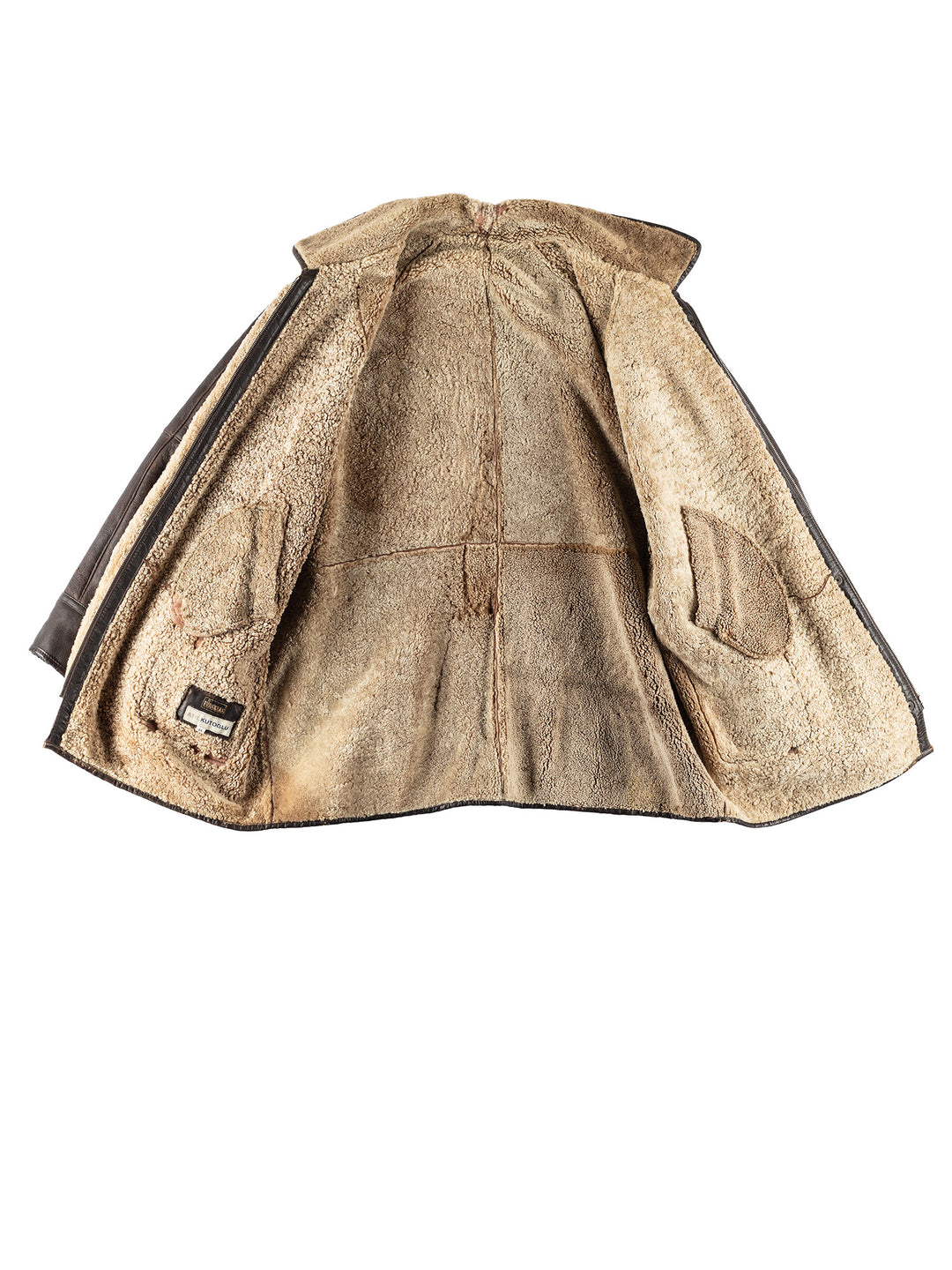 Vintage 80's Men Sheepskin Coat in BlackVN648