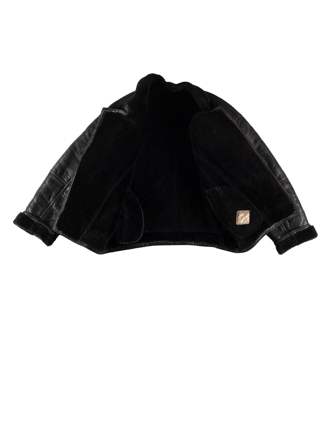 Vintage 80's Men Sheepskin Jacket in BlackVN621