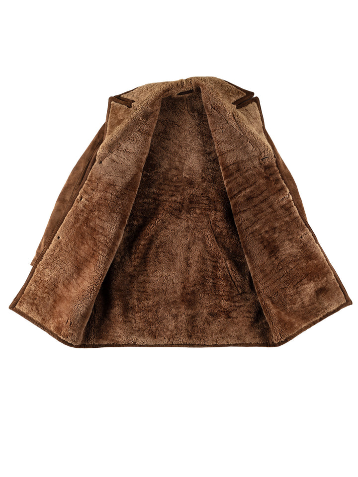 Vintage 70's Men Sheepskin Coat in BrownVN546