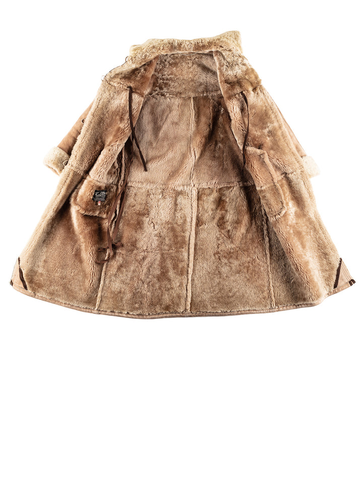 Vintage 70's Women Sheepskin Coat in BrownMN438