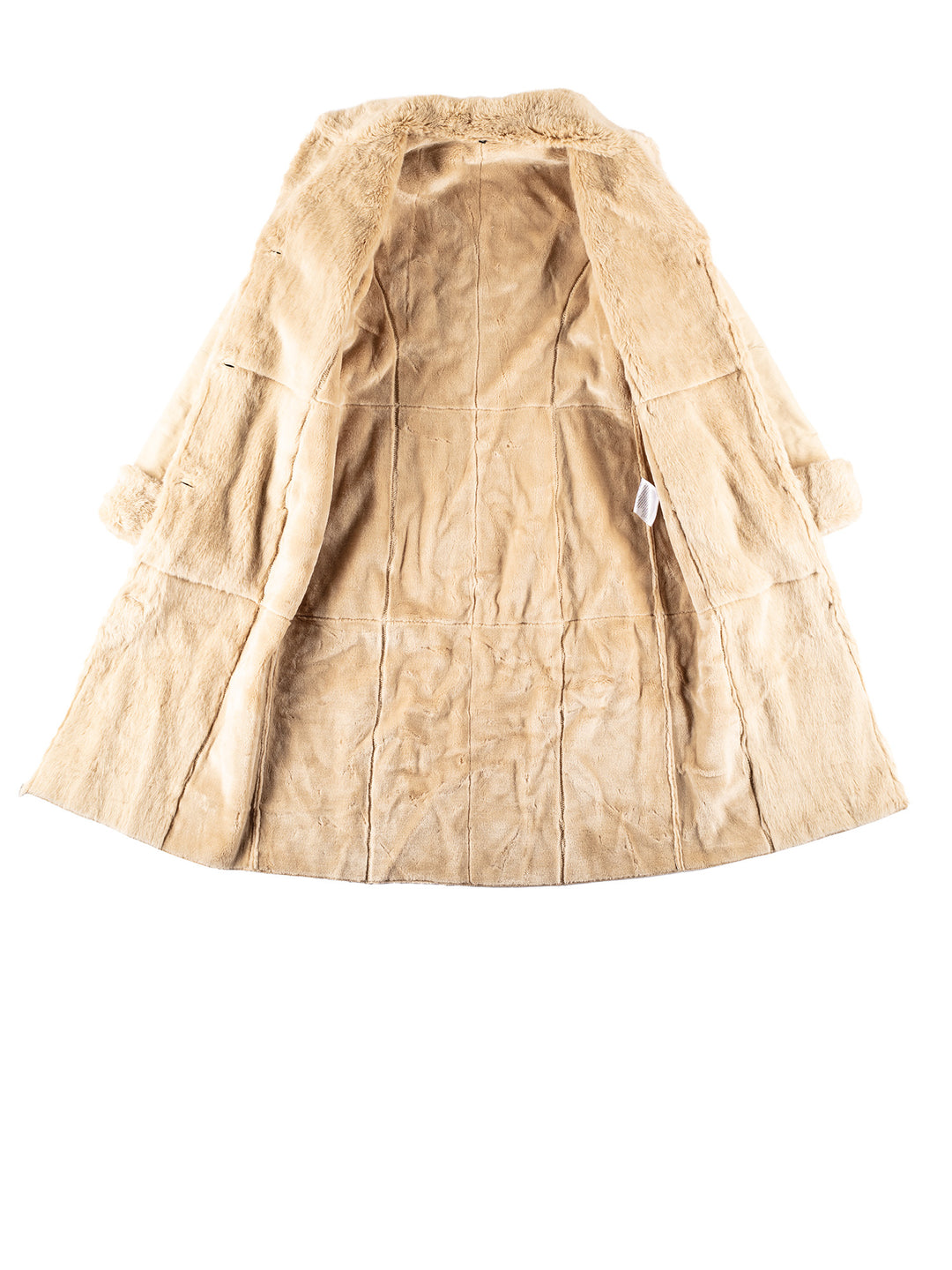 Vintage 70's Women Faux Sheepskin Coat in BeigeMN338