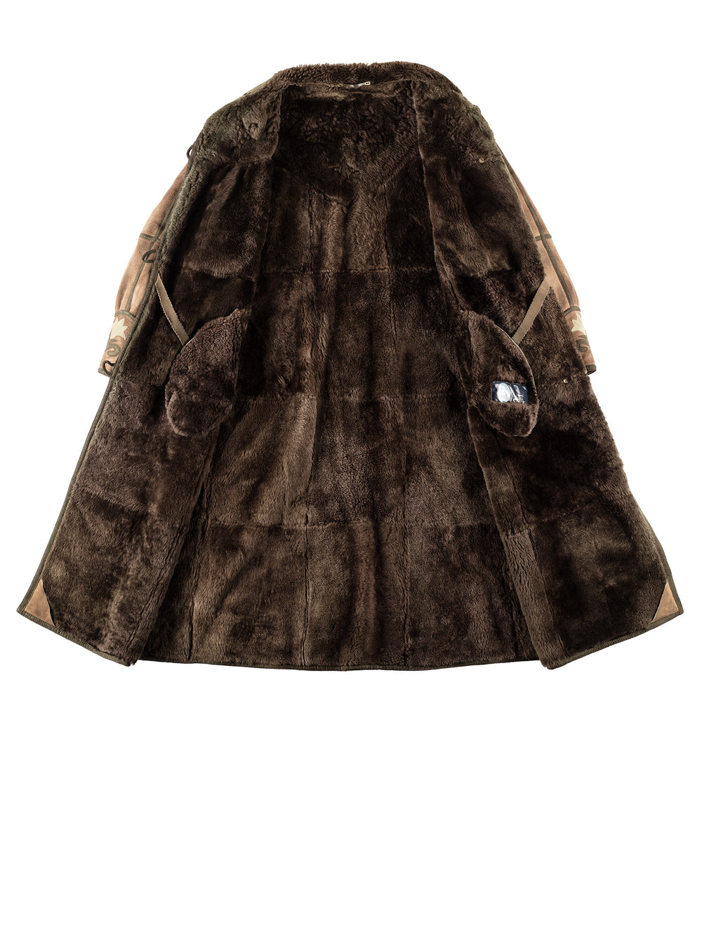 Vintage 80's Women Sheepskin Coat in KhakiMN336