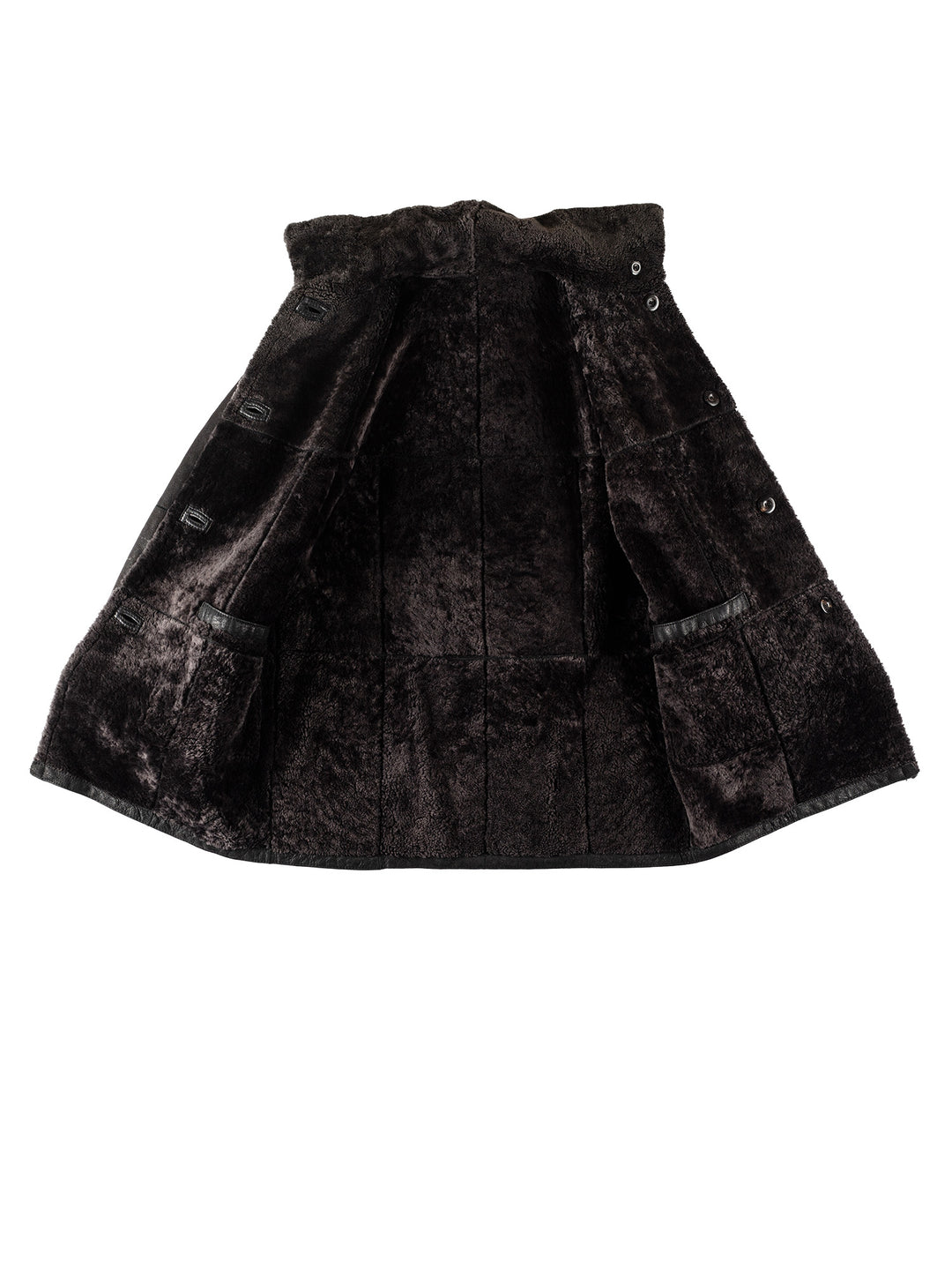 Vintage 80's Women Sheepskin Coat in BlackMN711
