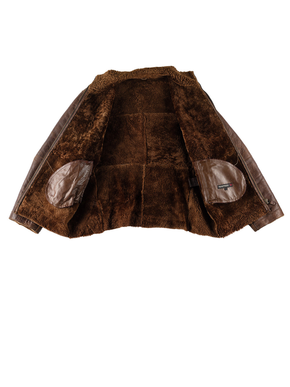 Vintage 80's Men Sheepskin Jacket in BrownVN638