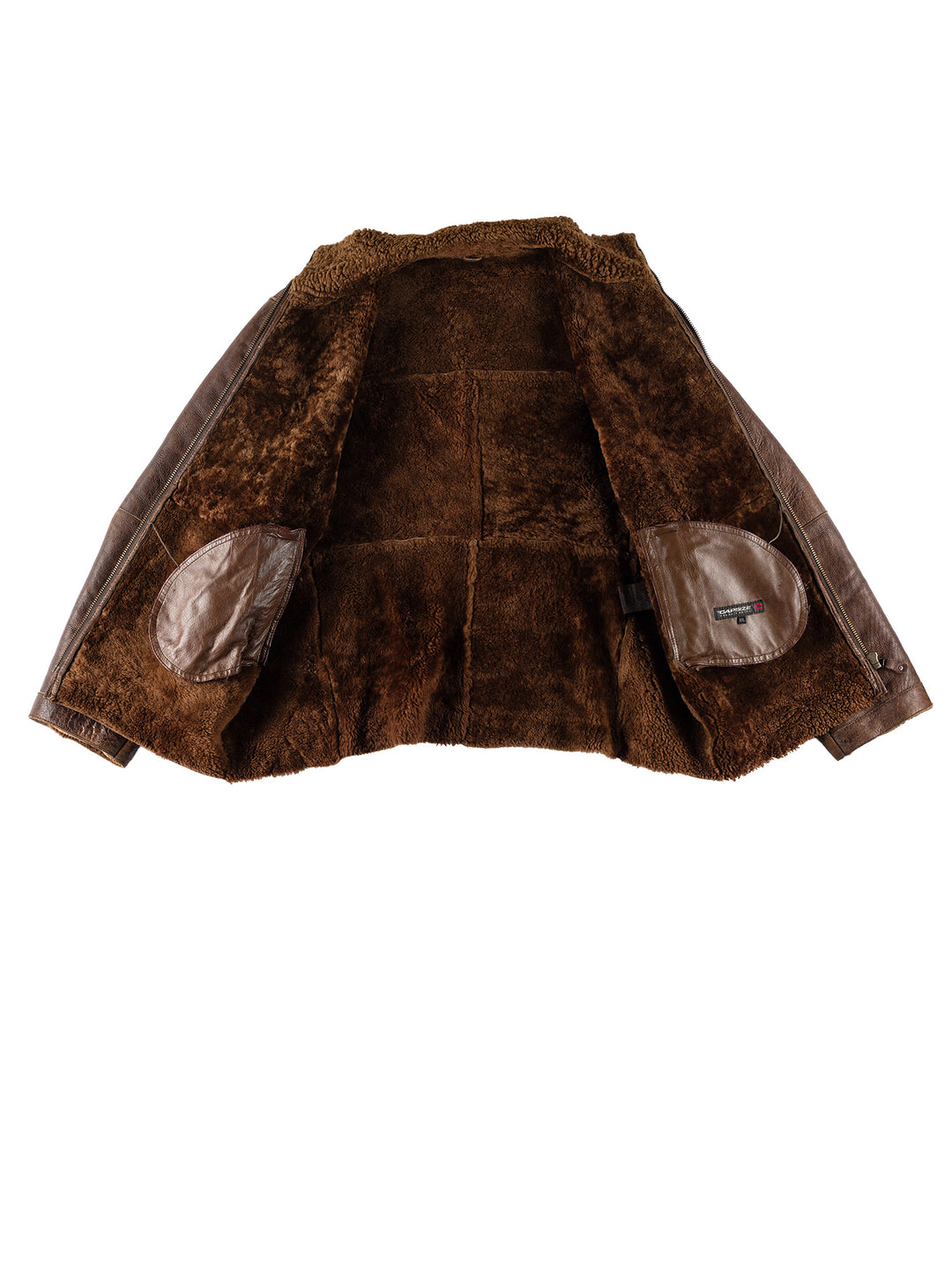 Vintage 80's Men Sheepskin Jacket in BrownVN638