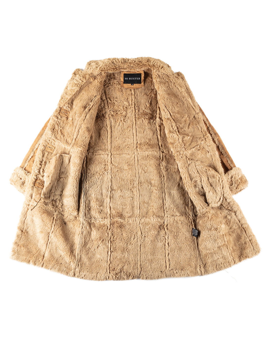Vintage 80's Women Faux Sheepskin Coat in BrownMN363