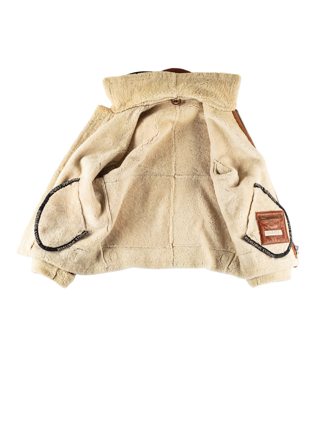 Vintage 80's Men Sheepskin Jacket in BrownVN631