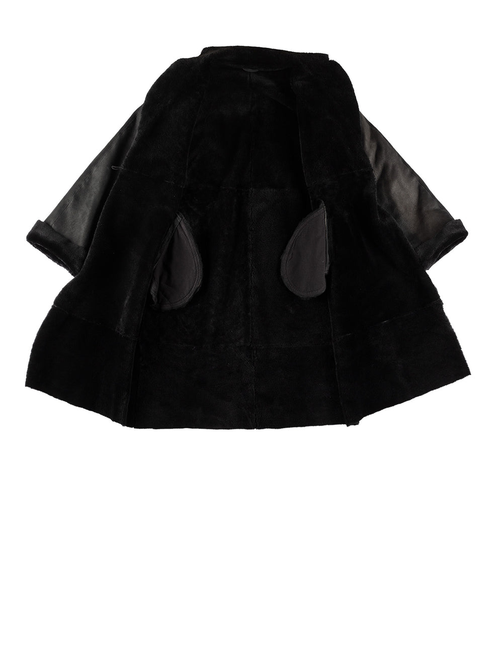 Vintage 80's Women Sheepskin Coat in BlackMN638