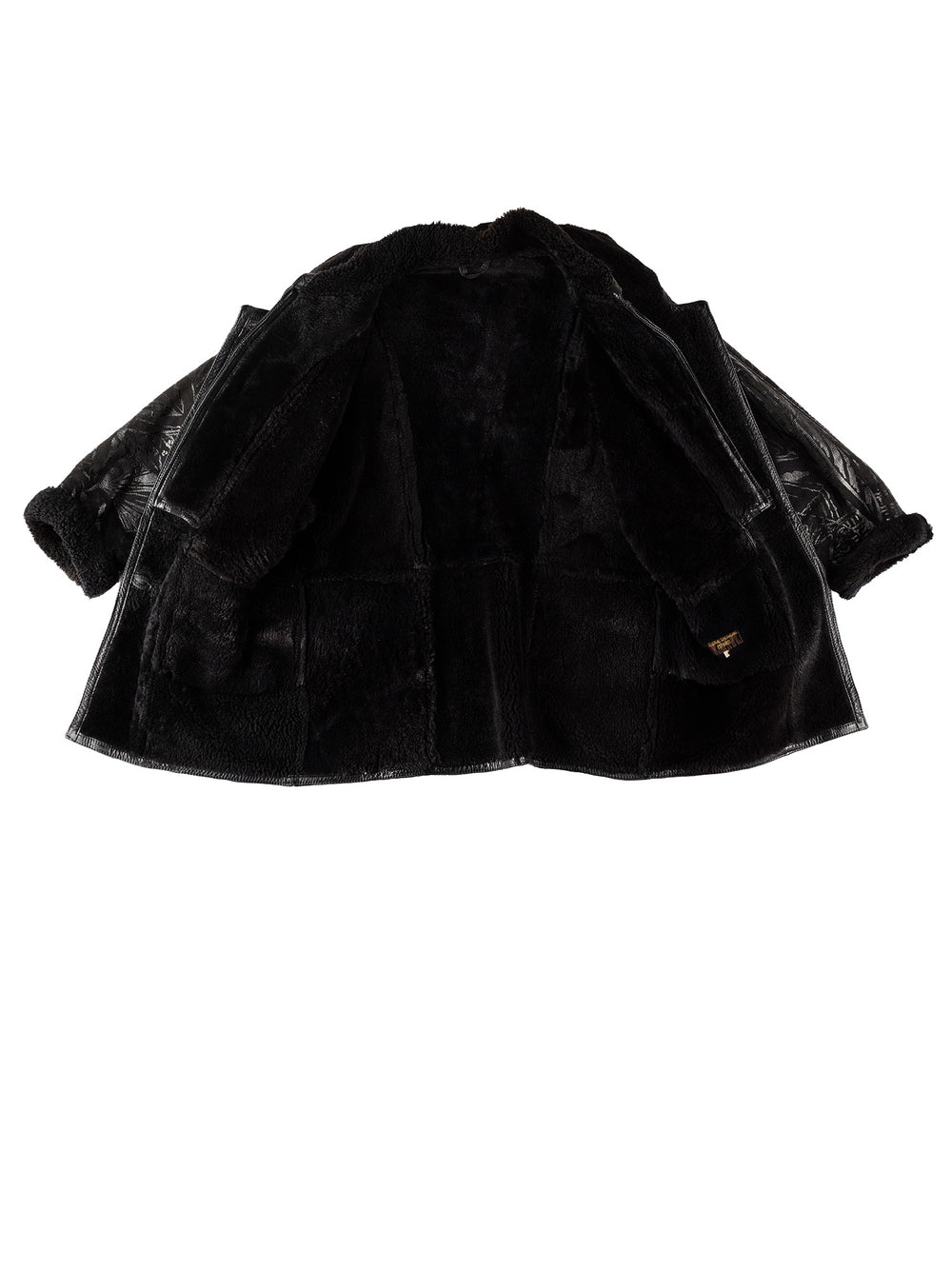 Vintage 80's Women Sheepskin Coat in BlackMN516