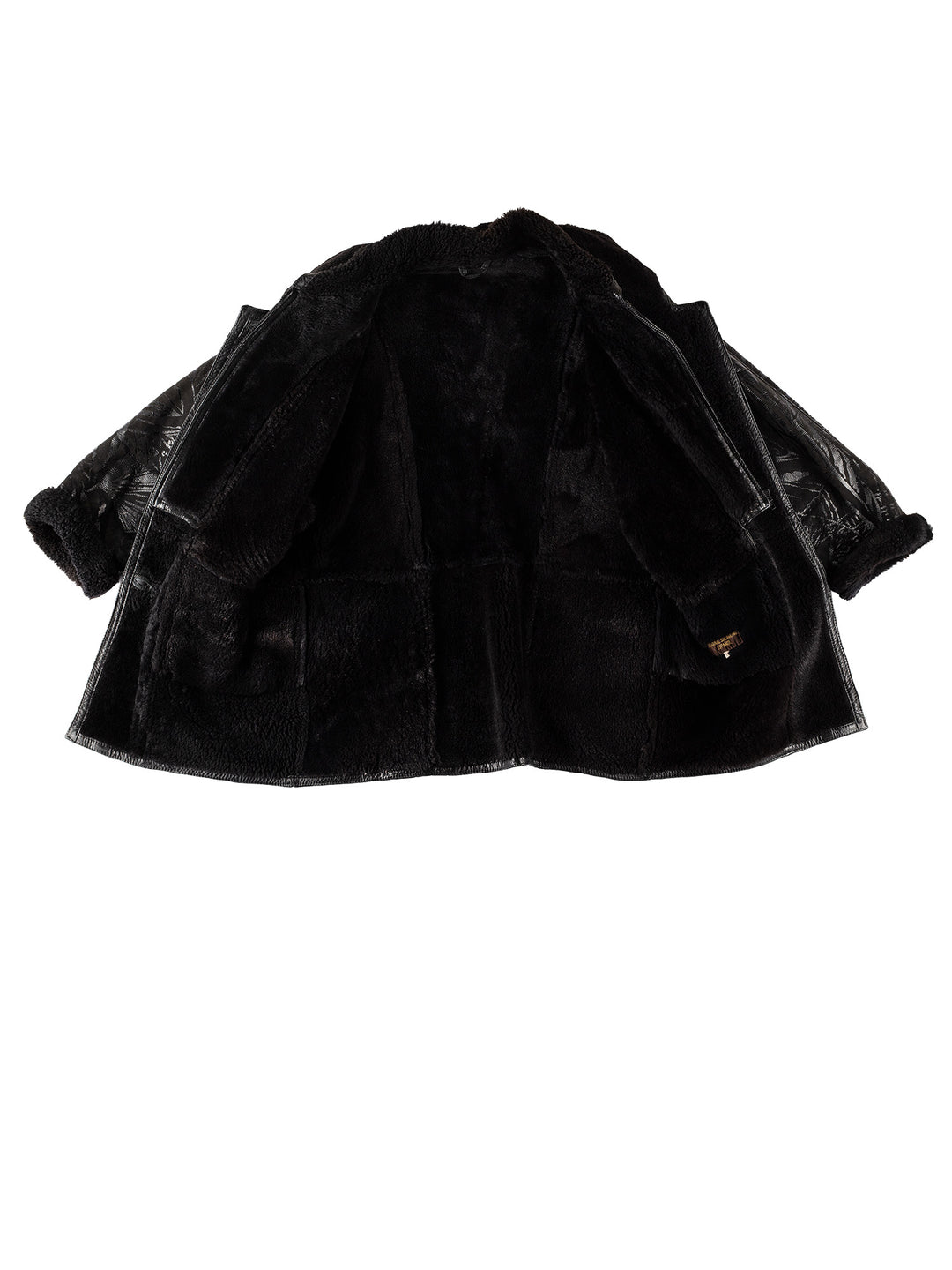 Vintage 80's Women Sheepskin Coat in BlackMN516