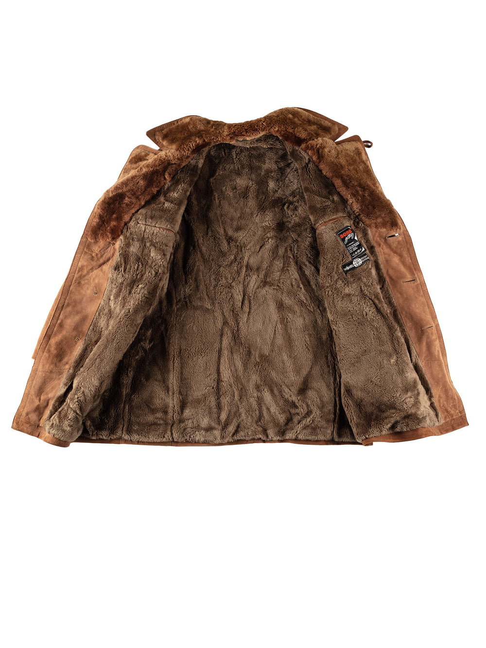 Vintage 80's Men Sheepskin Coat in BrownVN533