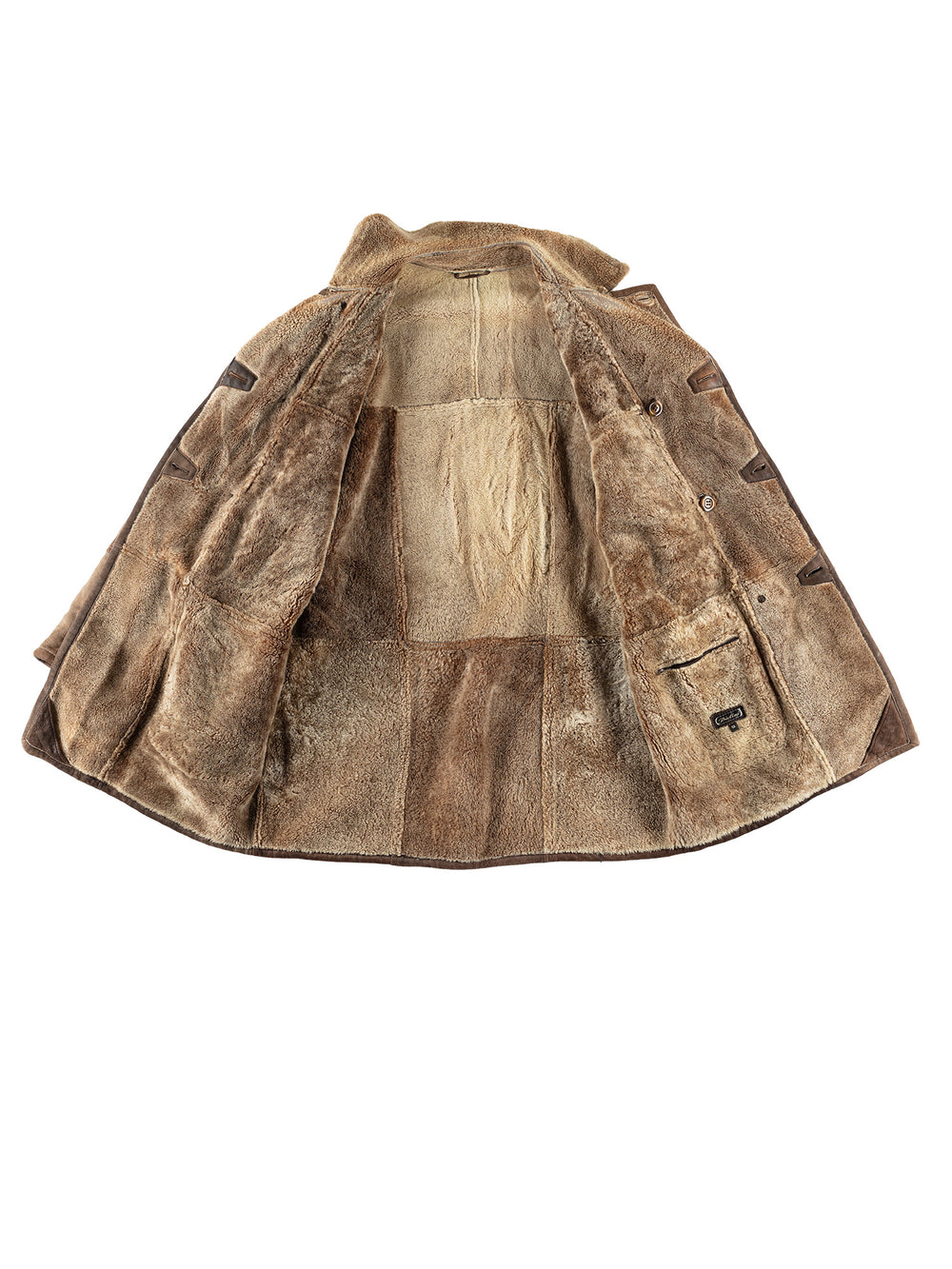 Vintage 80's Men Sheepskin Coat in BrownVN497