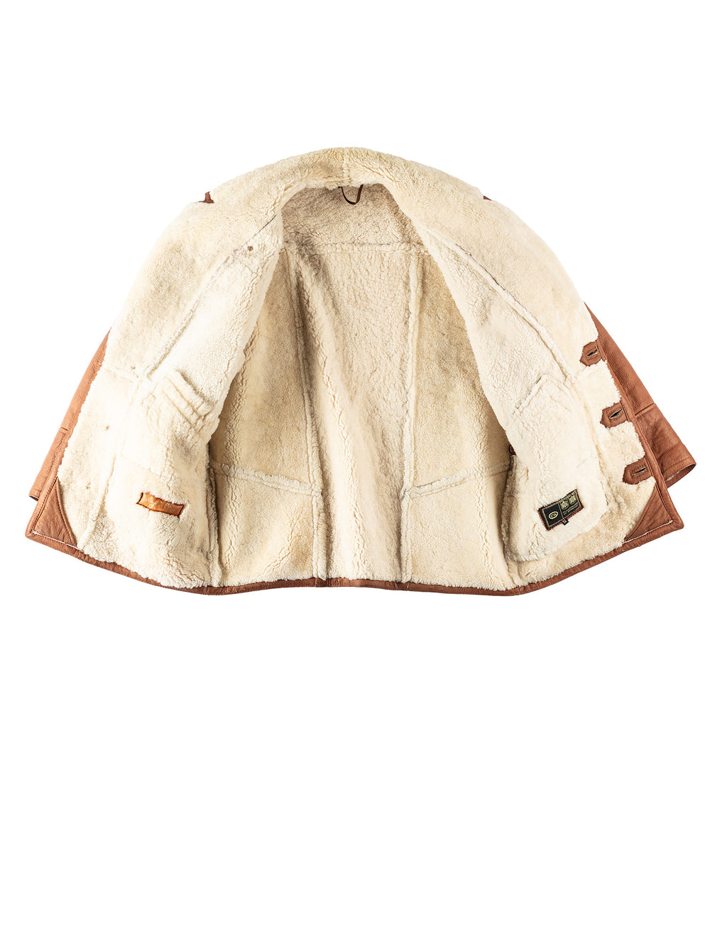 Vintage 80's Men Sheepskin Coat in BrownVN375