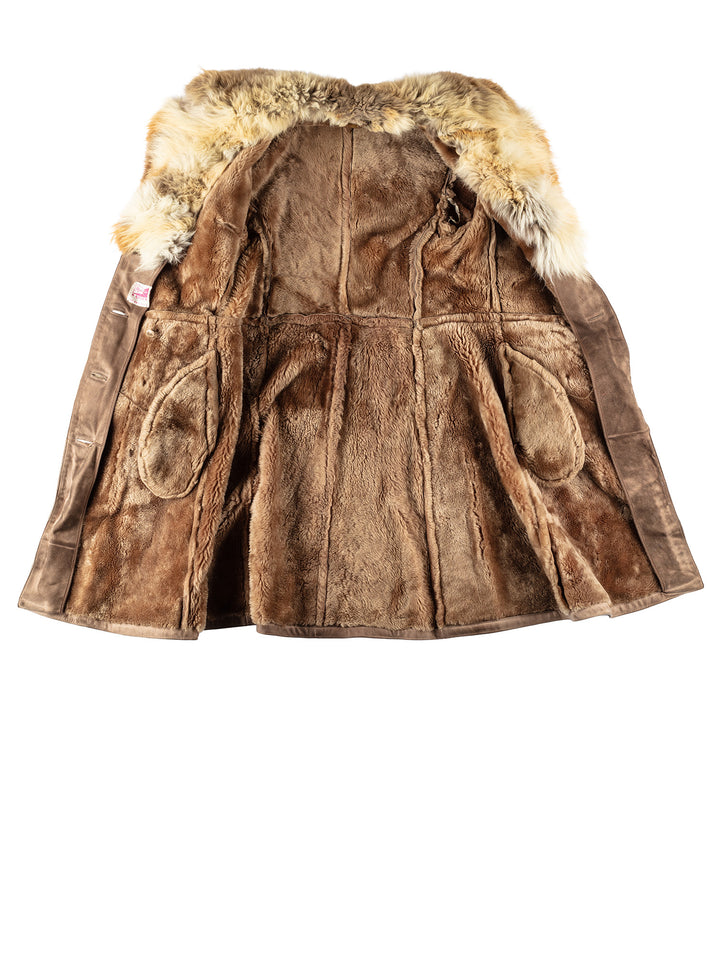 Vintage 70's Women Sheepskin Coat in BrownMN642