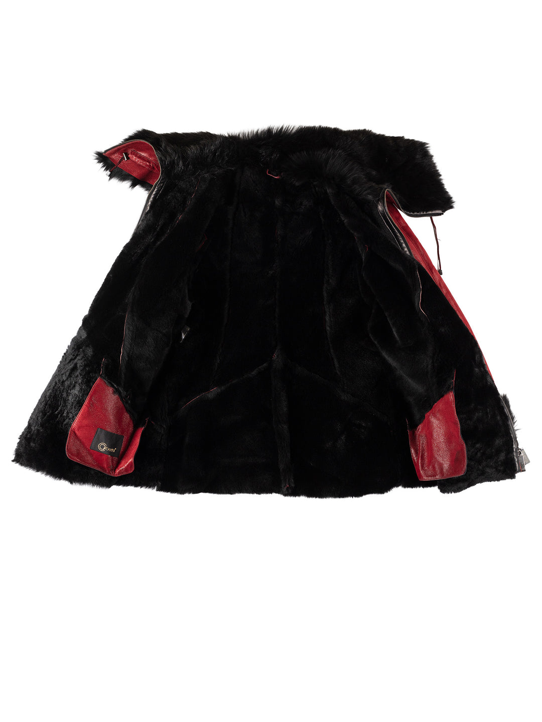 Vintage 70's Women Sheepskin Coat in RedMN562