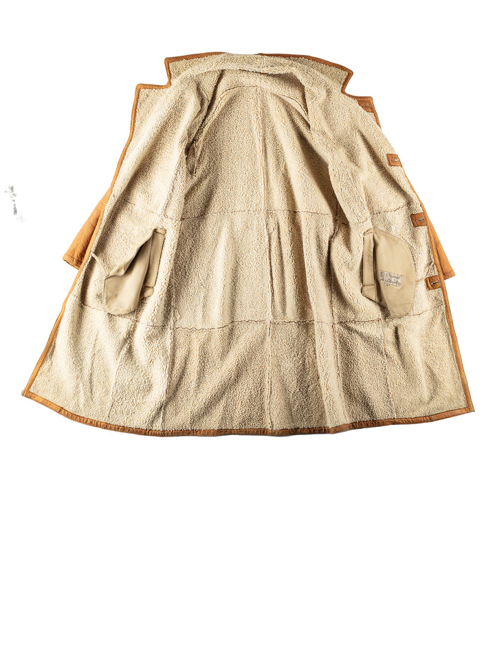 Vintage 80's Men Sheepskin Coat in BrownVN531
