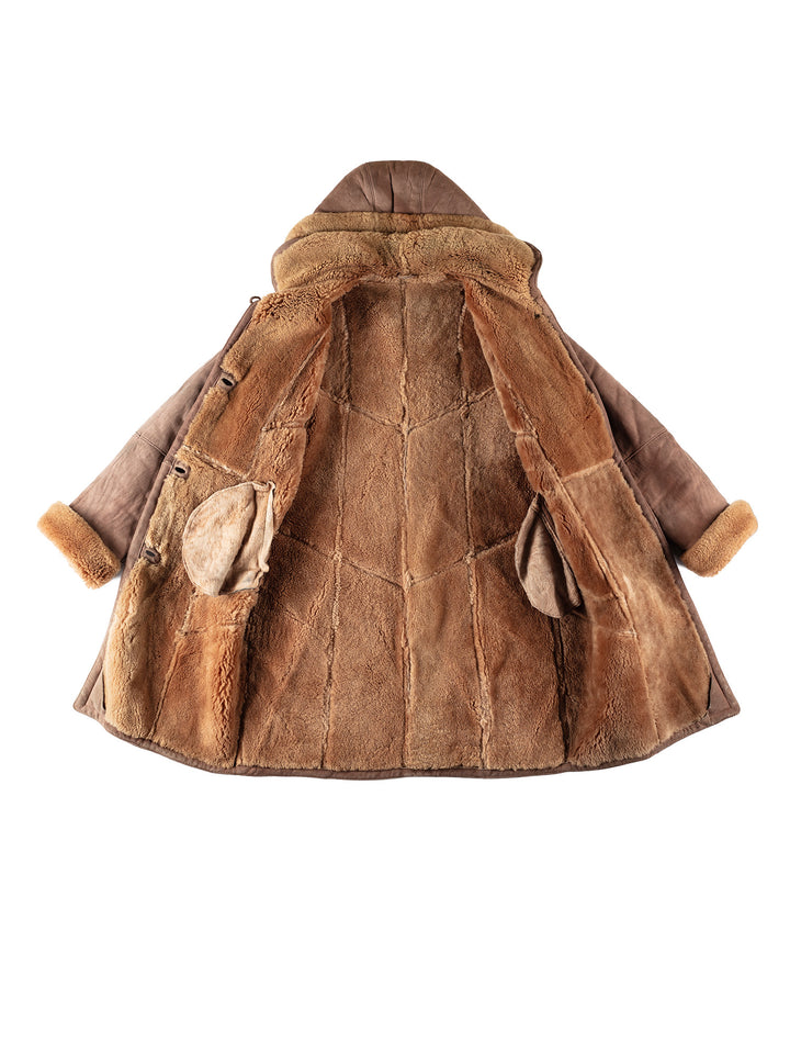Vintage 70's Women Sheepskin Coat in BrownMN720