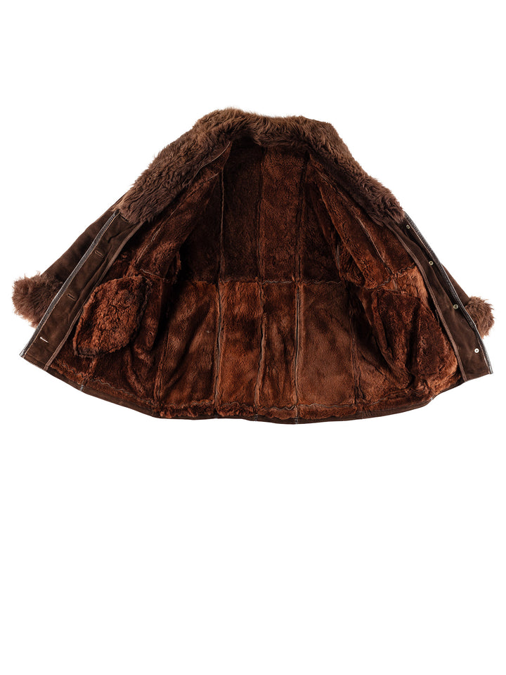 Vintage 70's Women Sheepskin Coat in BrownMN398