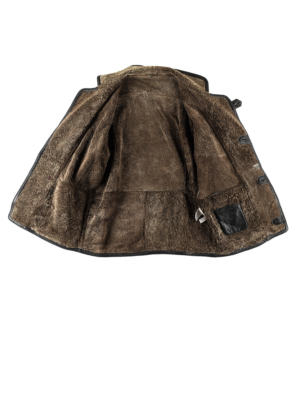 Vintage 80's Men Sheepskin Coat in BlackVN709