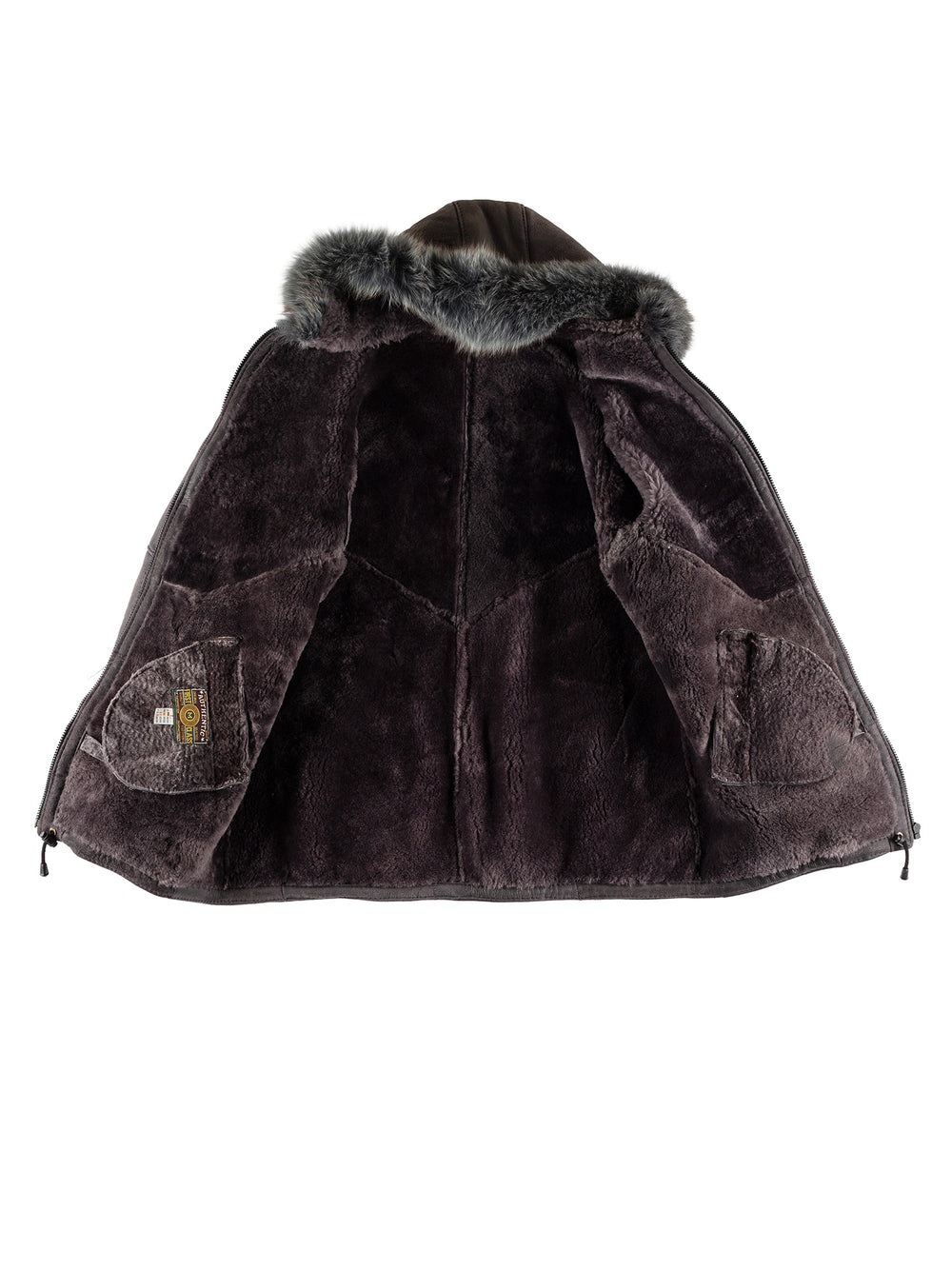 Vintage 70's Women Sheepskin Coat in GrayMN459