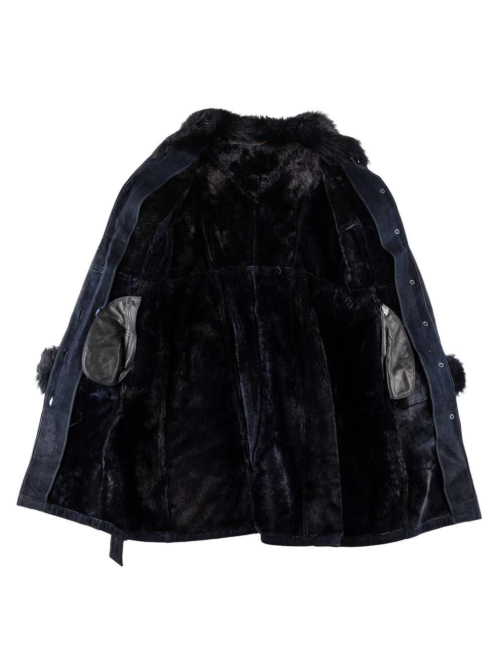 Vintage 70's Women Sheepskin Coat in BlueMN660