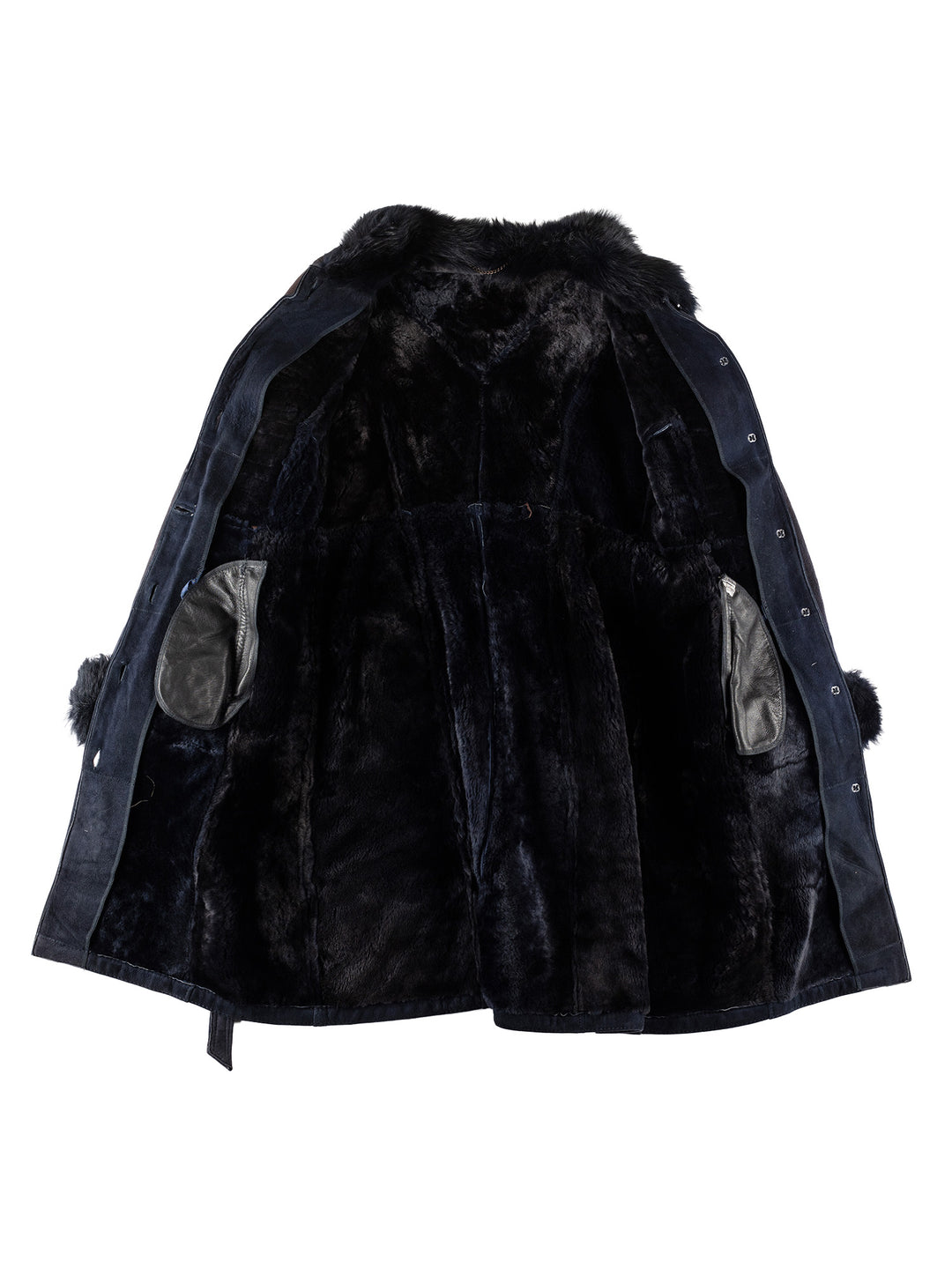 Vintage 70's Women Sheepskin Coat in BlueMN660