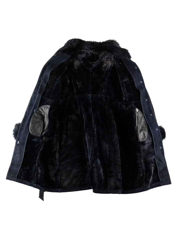 Vintage 70's Women Sheepskin Coat in BlueMN660