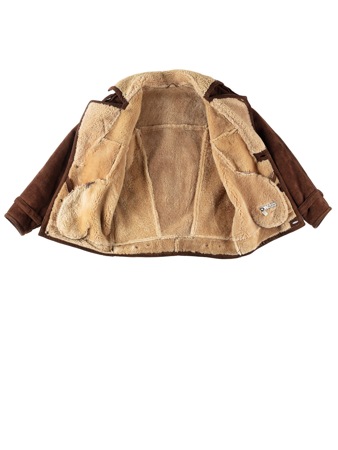 Vintage 80's Men Sheepskin Coat in BrownVN290