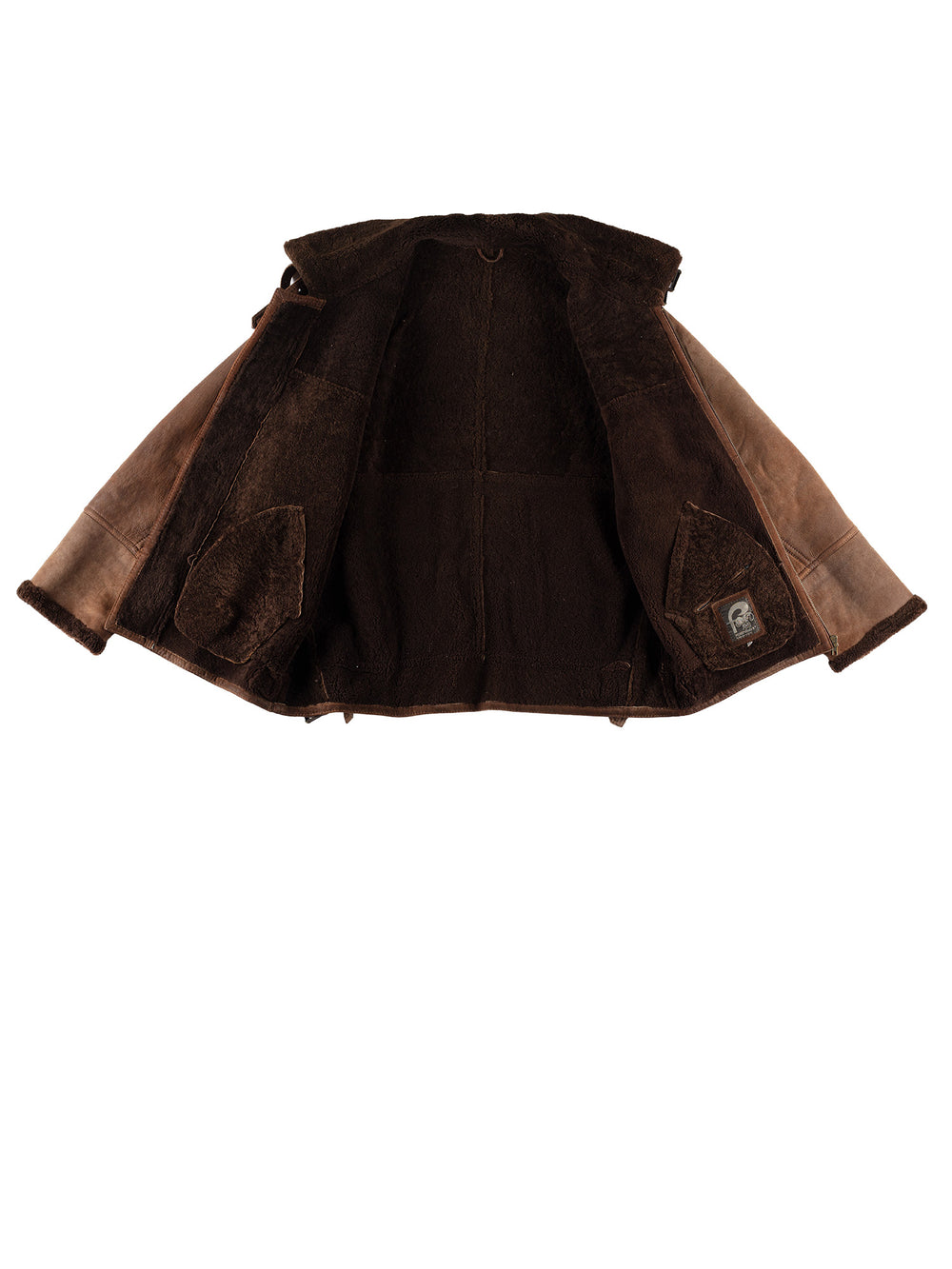 Vintage 80's Men Sheepskin Jacket in BrownVN495