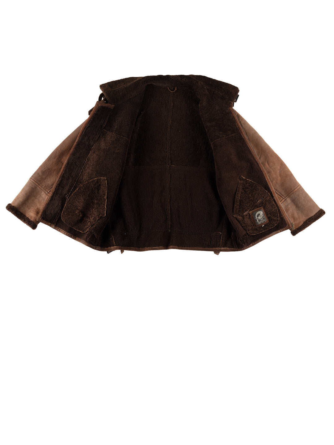 Vintage 80's Men Sheepskin Jacket in BrownVN495