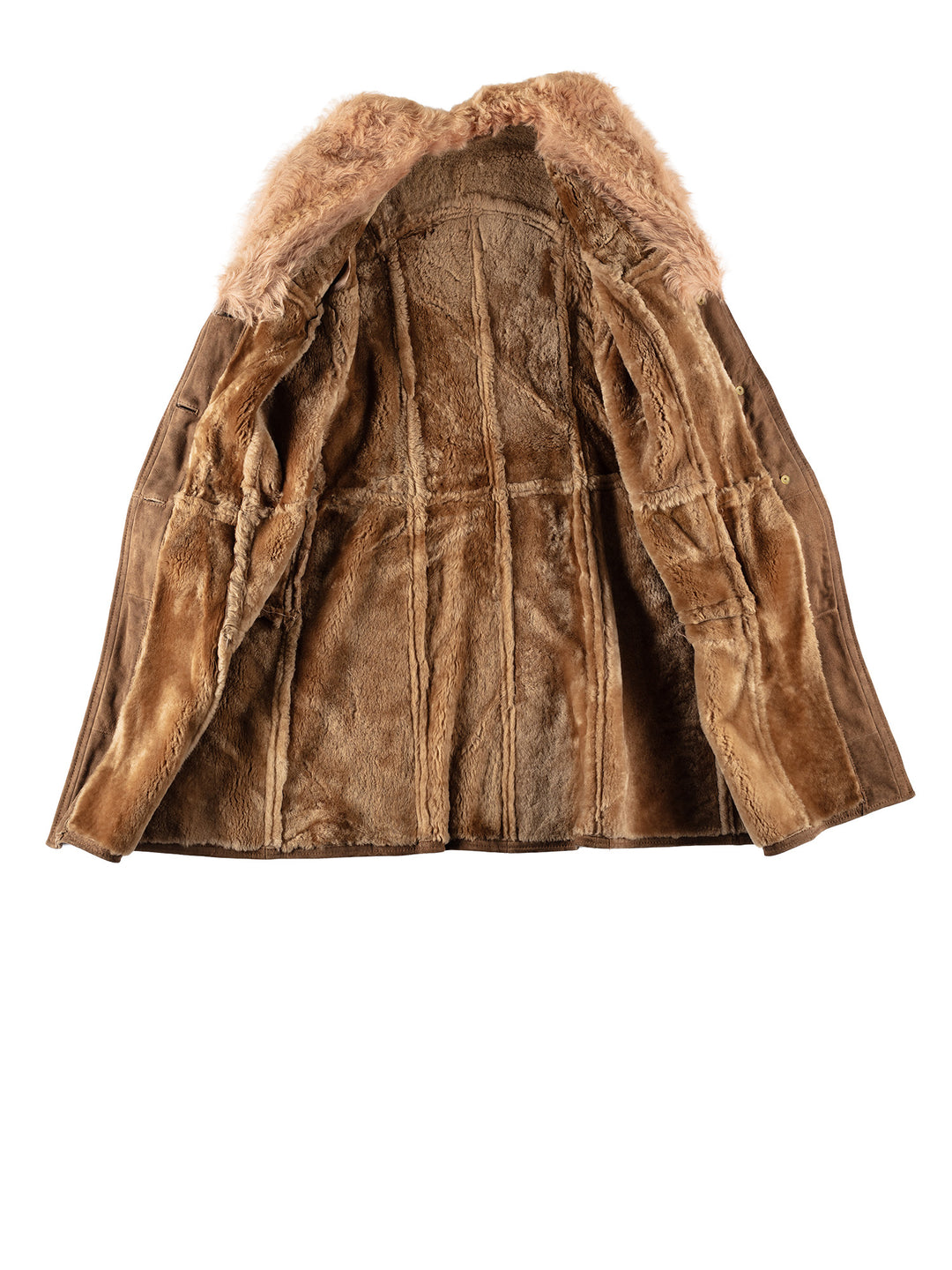 Vintage 70's Women Sheepskin Coat in BrownMN735