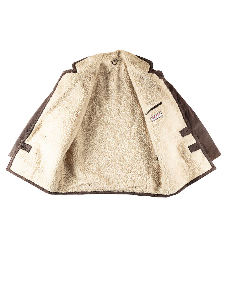 Vintage 90's Men Faux Sheepskin Coat in BrownVN361
