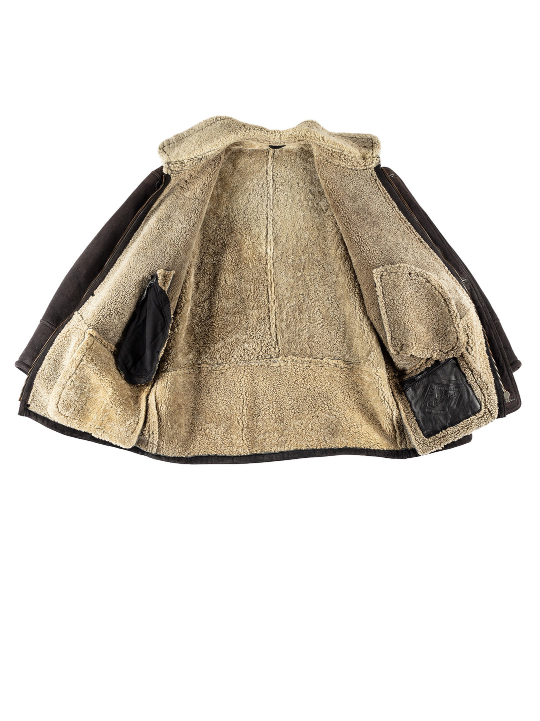 Vintage 80's Men Sheepskin Coat in BlackVN720