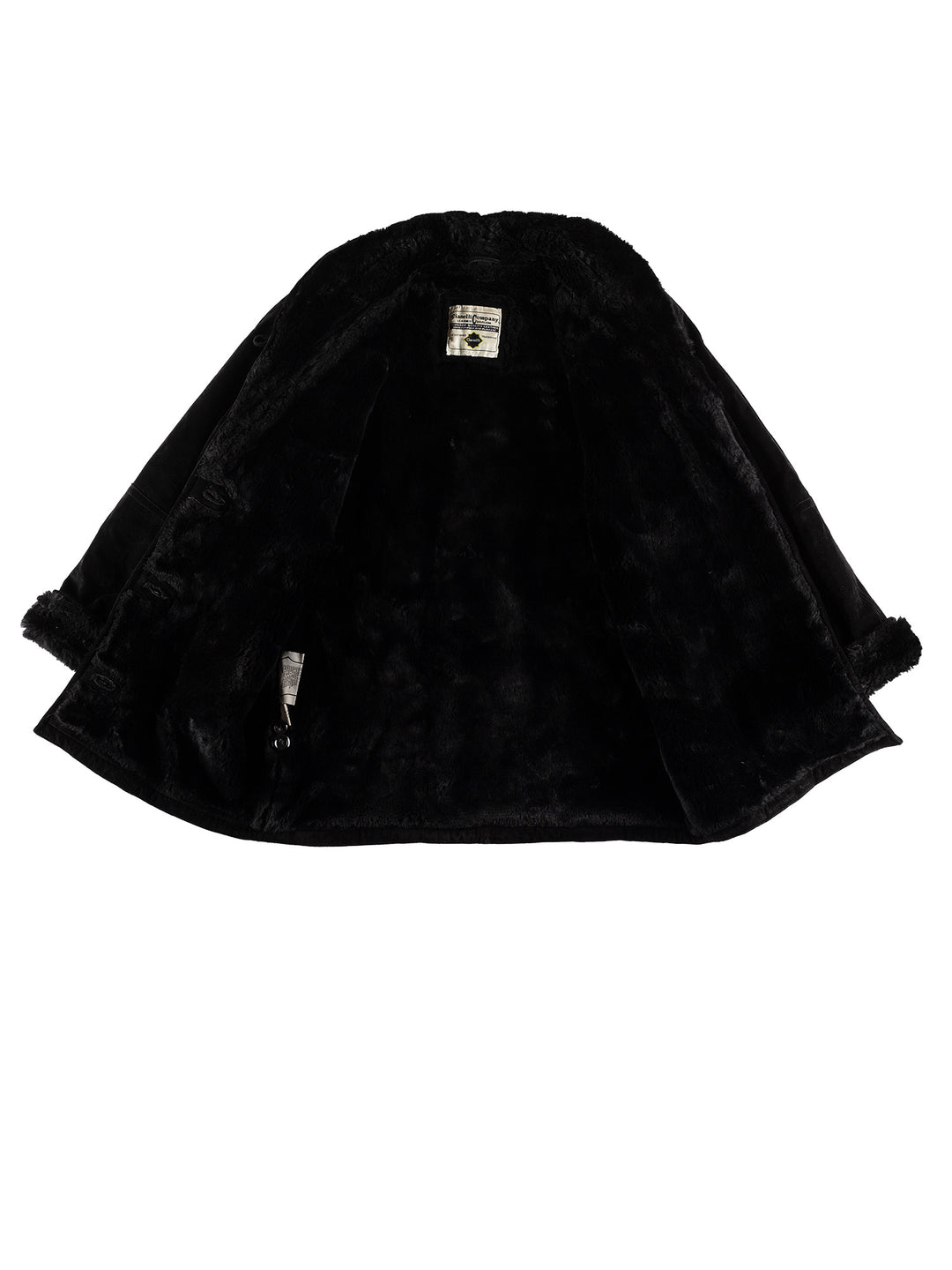 Vintage 80's Women Faux Sheepskin Coat in BlackMN667