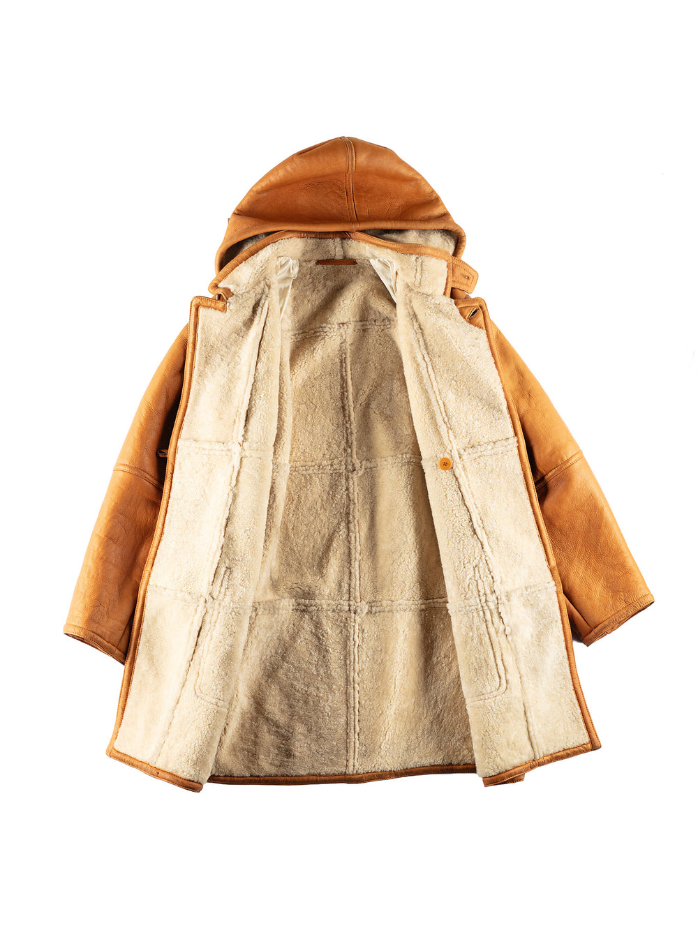 Vintage 80's Men Sheepskin Coat in BrownVN766