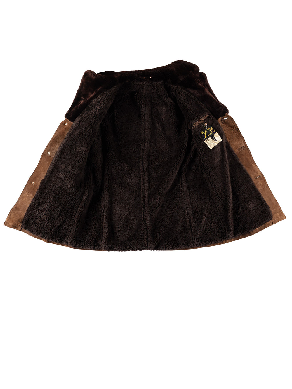 Vintage 70's Men Faux Sheepskin Coat in BrownVN701