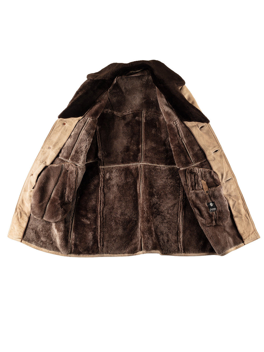 Vintage 70's Men Sheepskin Coat in BeigeMN510
