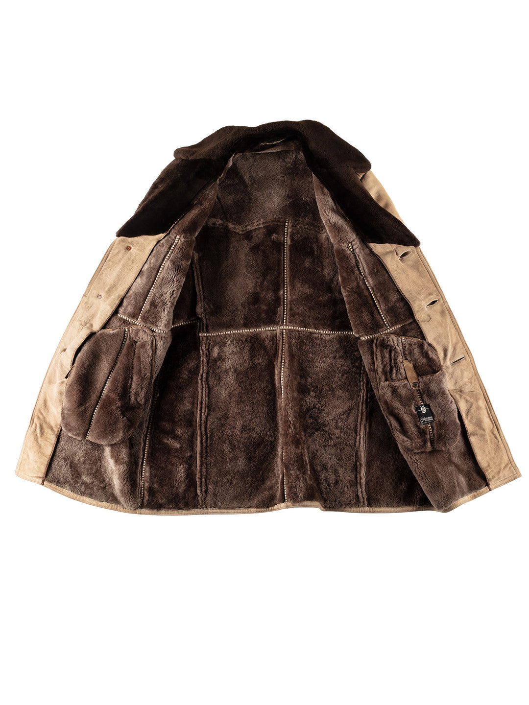 Vintage 70's Men Sheepskin Coat in BeigeMN510