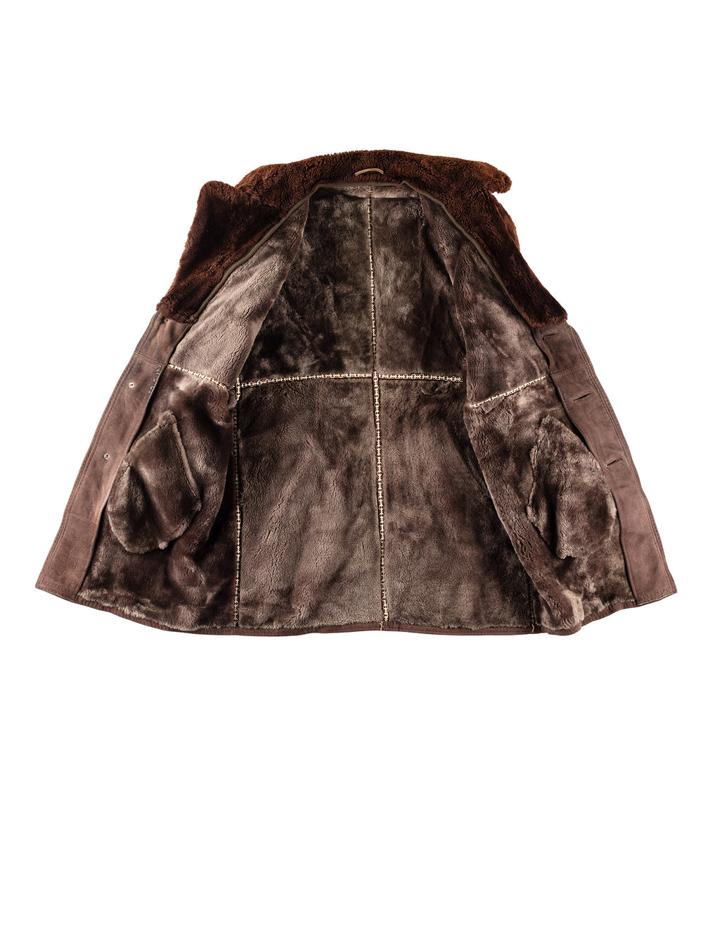 Vintage 70's Men Sheepskin Coat in BrownVN320